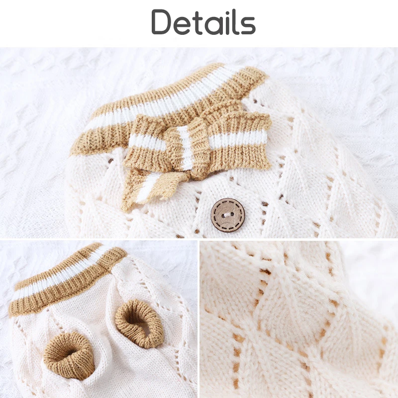 Suéter navideño para perros con lazo, ropa bonita para perros y gatos, perros pequeños y medianos en otoño e invierno, Chihuahua Yorkie Custome - imagen 4