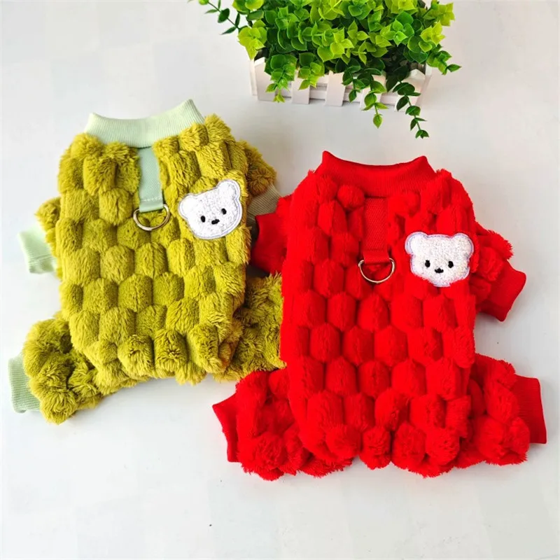 Mono con capucha de lana para perros y gatos – Pijama suave y cálida - imagen 5