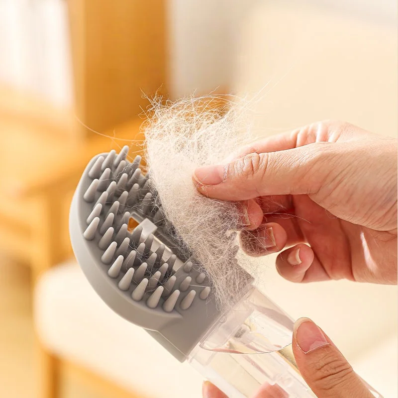 Cepillo de baño para mascotas con dispensador de jabón: herramienta de masaje y limpieza 2 en 1 para perros y gatos: exfoliante y espuma suaves - imagen 5