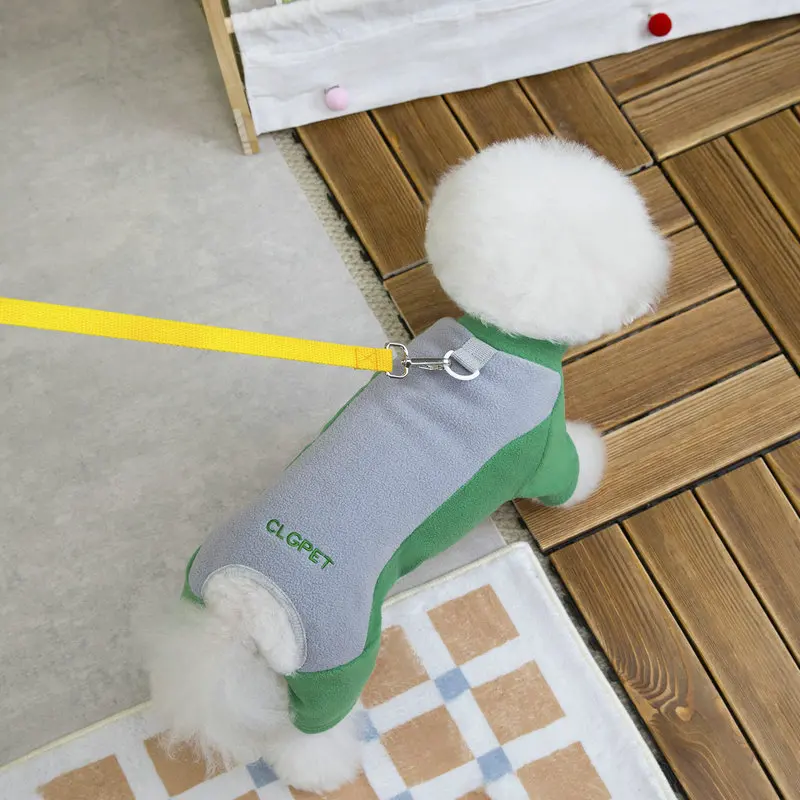 Mono de otoño e invierno para mascotas, abrigo polar de cuatro patas, camisa Base para perros, ropa para cachorros, pijamas para perros pequeños - imagen 4