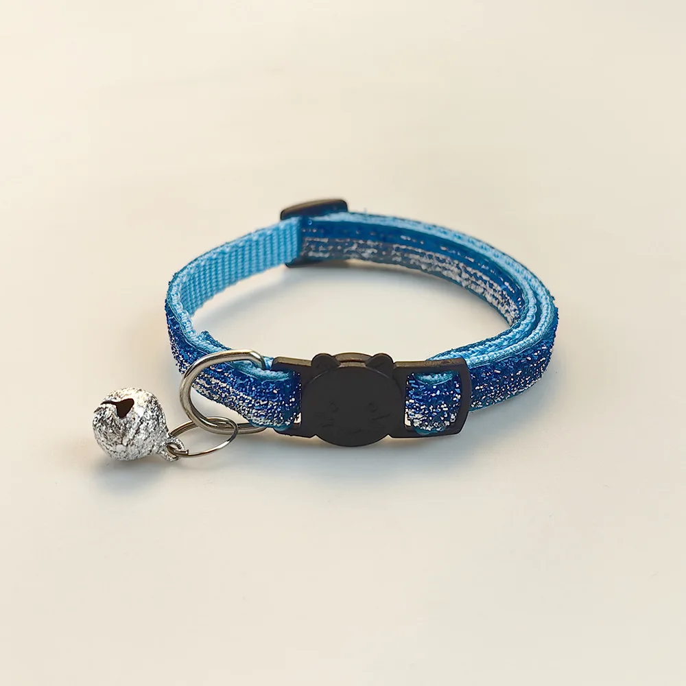 Collar reflectante para gatos, Collar elástico de seguridad para gatitos con campana y lentejuelas, Collar ajustable con purpurina para mascotas - imagen 5