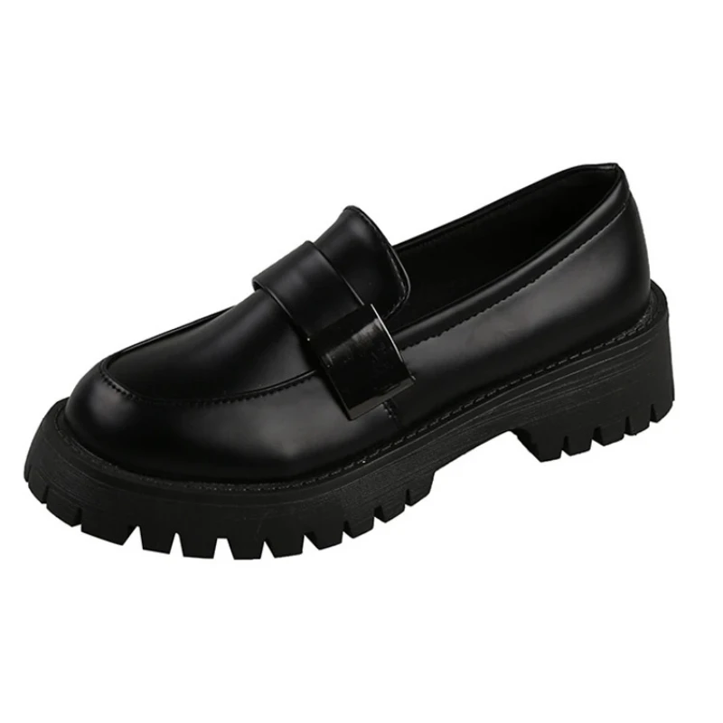 Zapatos de cuero para mujer – Punta redonda, casual Primavera-Otoño - imagen 3