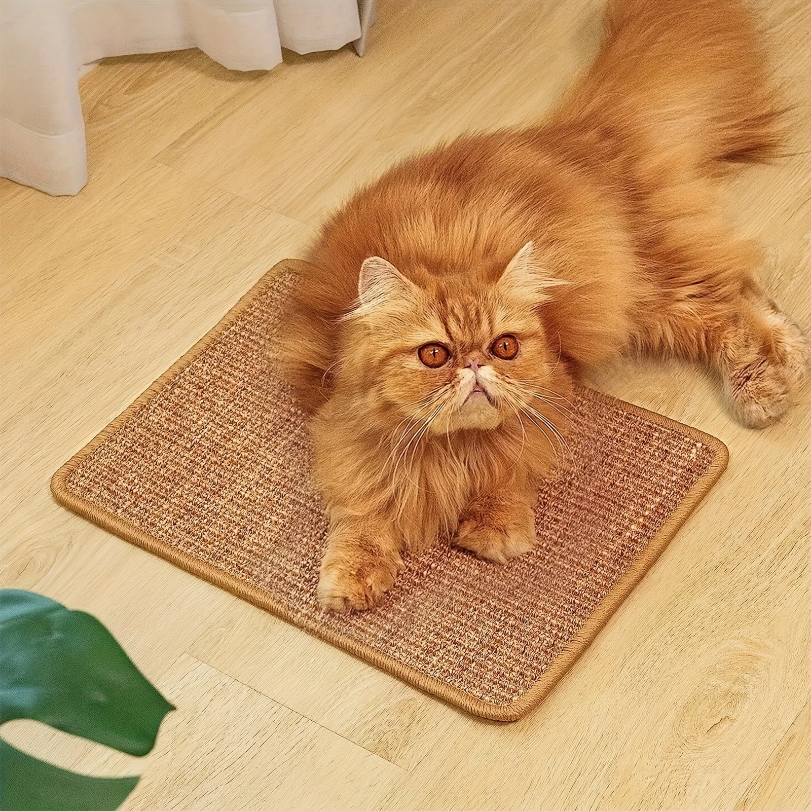 1 alfombrilla para rascar gatos, almohadilla para rascar gatos de Sisal Natural, alfombrilla resistente al desgaste con garras para moler gatos - imagen 3