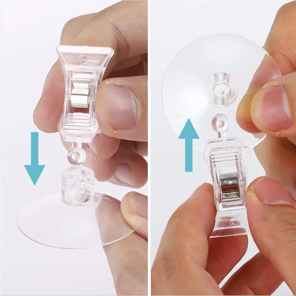 4 unids/set de Clips de ventosa multifuncionales transparentes, ventosas de plantas con soporte de Clip para suministros de pecera de acuario, paquete de fiesta - imagen 5