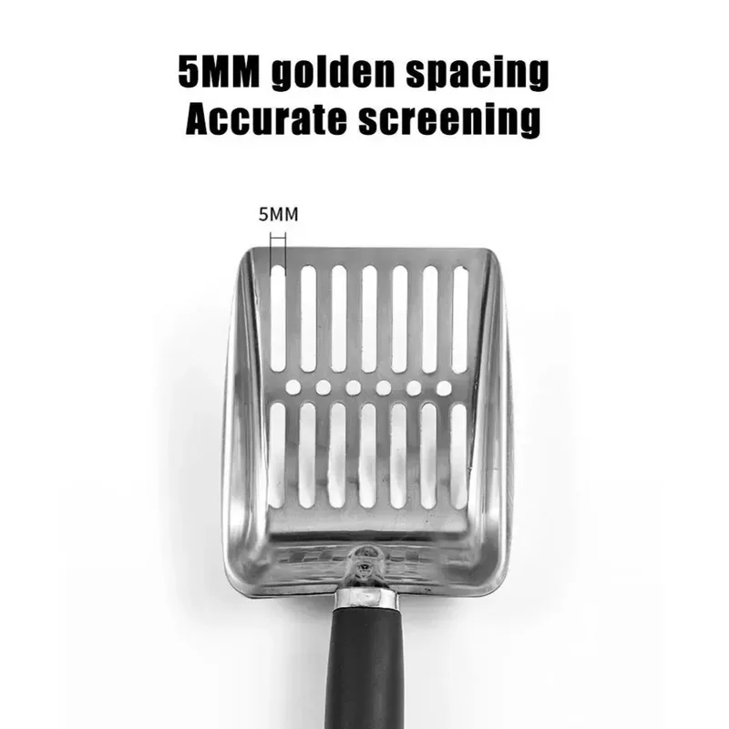 Pala recogedora de arena para gatos – Mango largo de metal resistente - imagen 4