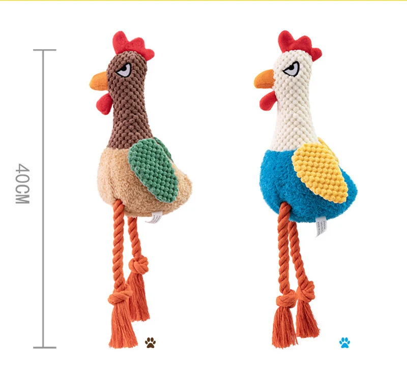 Juguete pequeño para perro y cachorro peluche pollo con cuerda duradero - imagen 5