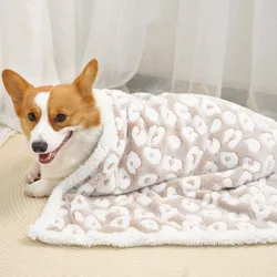 Manta cálida lana para perros y gatos invierno cómoda portátil