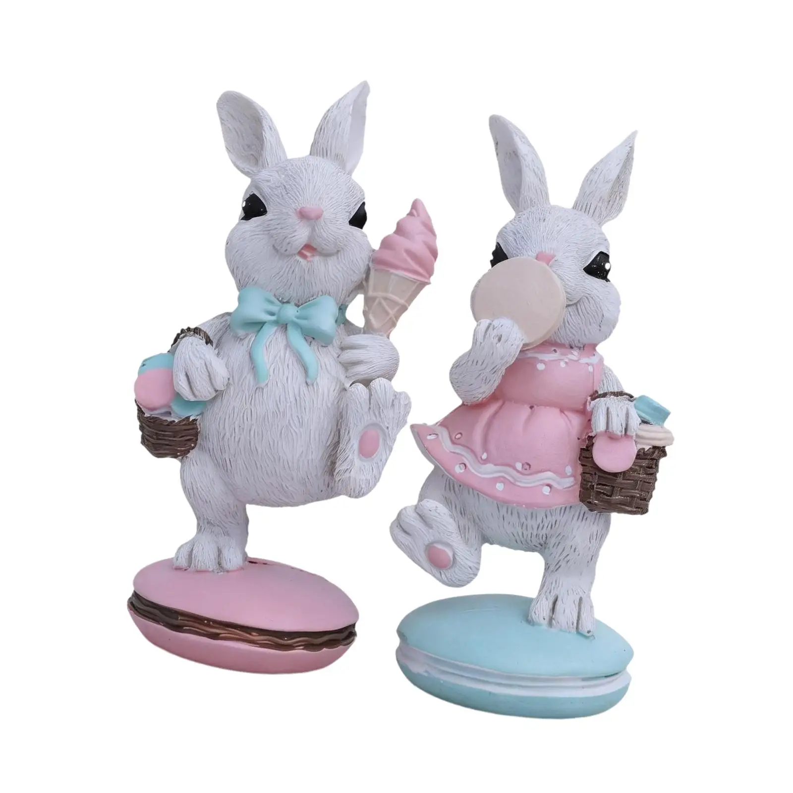 Figura conejo Pascua pintada a mano – Decoración de hogar creativa - imagen 3