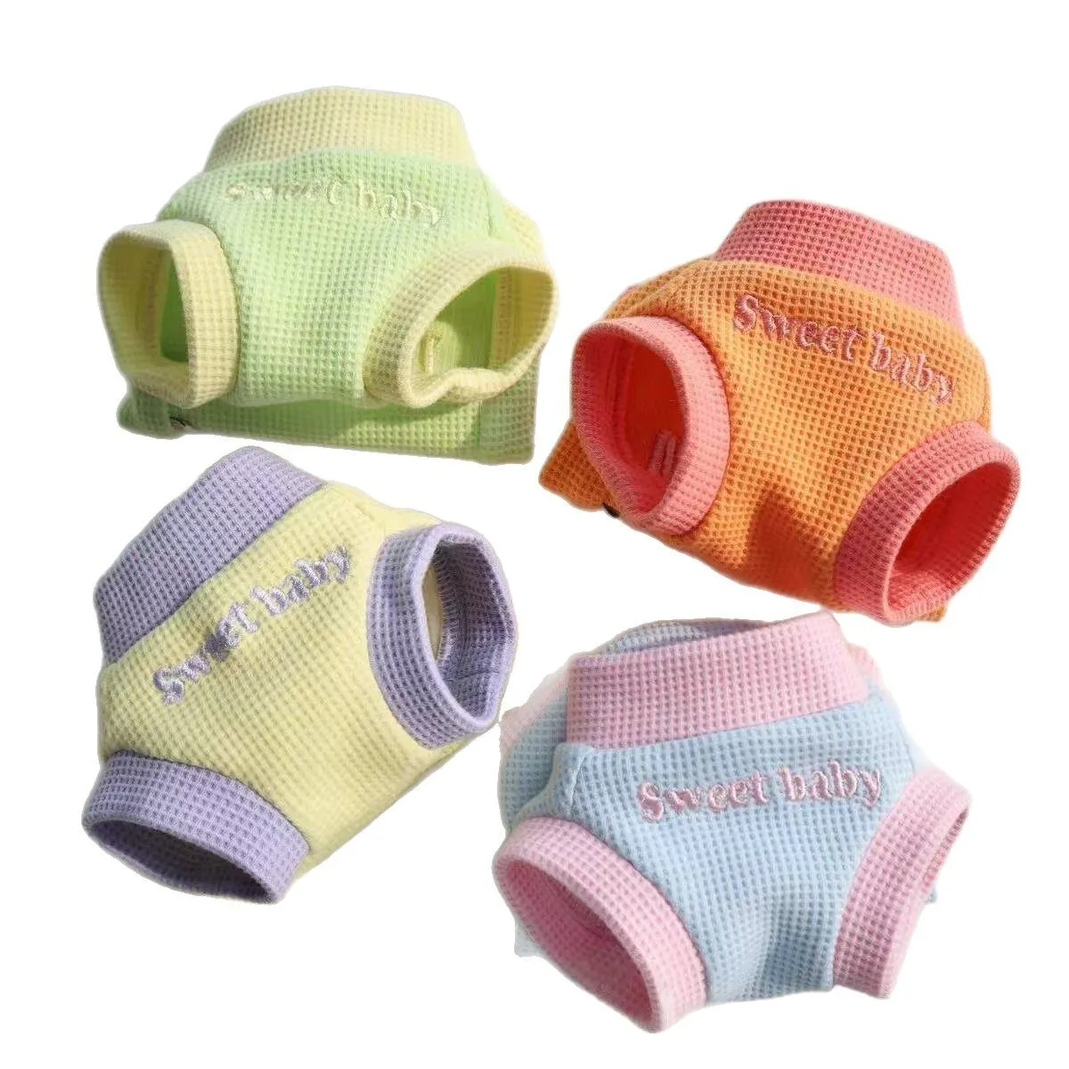 Camiseta sin mangas tipo gofre para primavera/verano para mascotas, camiseta sin mangas con cuello de contraste bordado bonito, ropa para cachorros de edición fina para perros pequeños de peluche - imagen 5