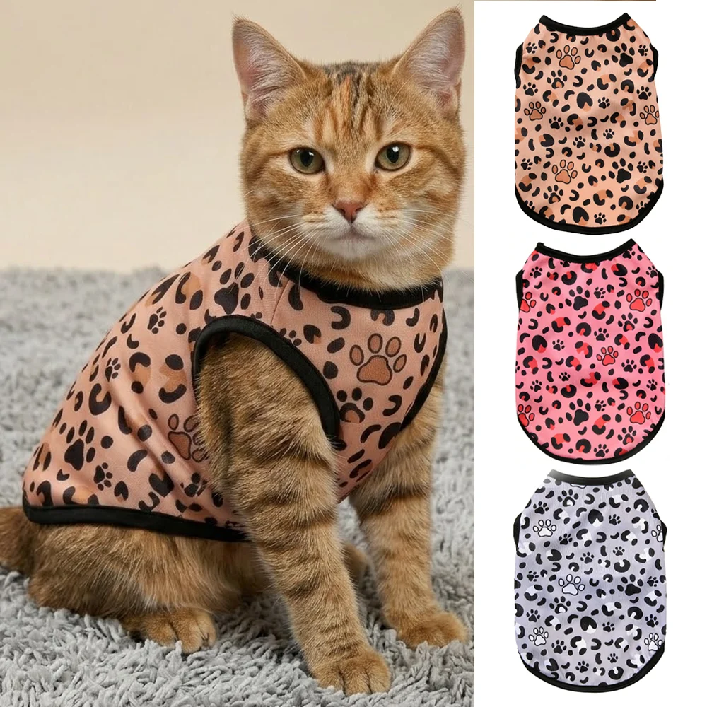 Chaleco con estampado leopardo para gatos - cómodo y transpirable - imagen 4