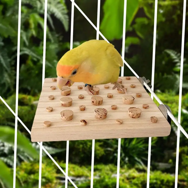 Estante de madera para juguetes de cacatúa, soporte de madera para pájaros, loros, hámster, accesorios, gerbos, ratones, tabla de salto, perchas de ramas para mascotas - imagen 3