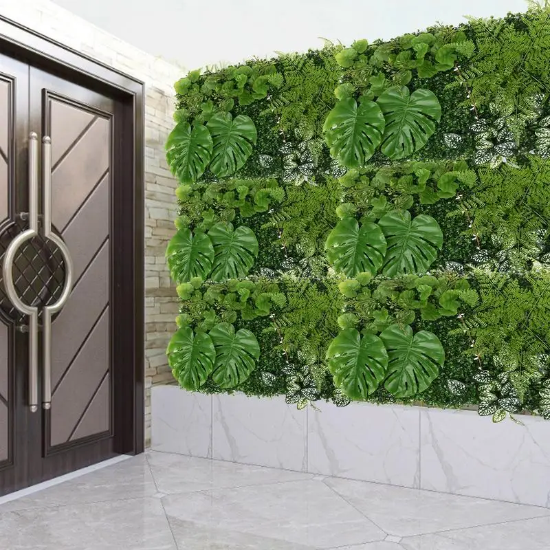 Paneles de Plantas artificiales para decoración del hogar, pantalla de seto de privacidad de plástico para exteriores, pared decorativa falsa para césped - imagen 3