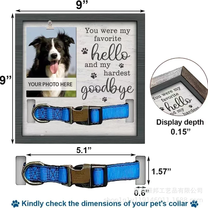 Marco de fotos en madera para perro – Decoración de escritorio - imagen 5