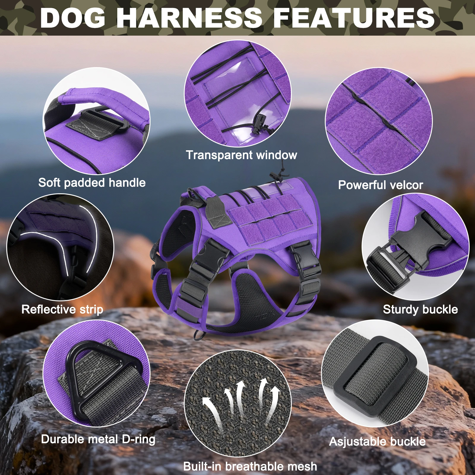 Arnés antitirones reflectante para perros: control cómodo en paseos - imagen 4