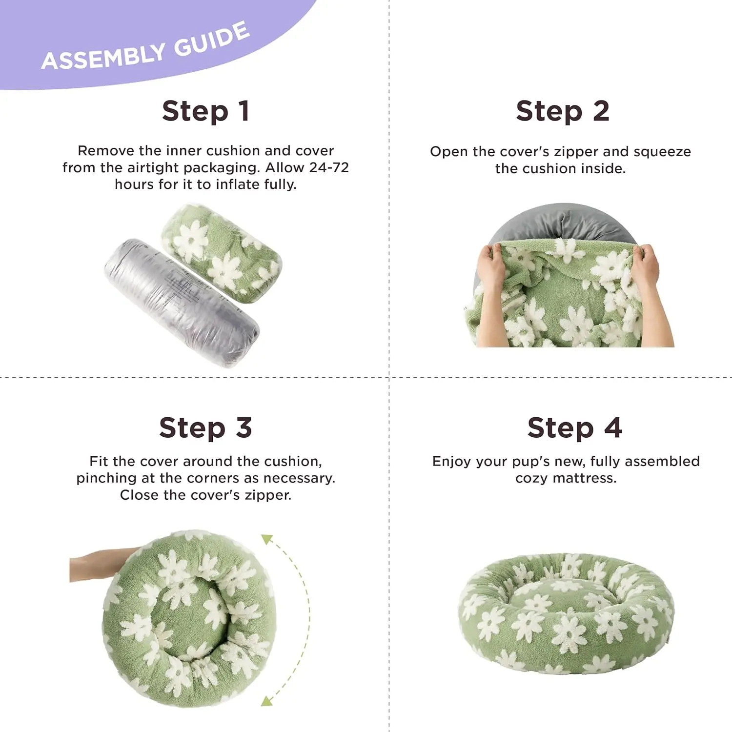 Cama grande para perros Donut, camas redondas para gatos de interior, camas calmantes antiansiedad para mascotas, camas modernas lavables, felpa de peluche y antideslizantes - imagen 4