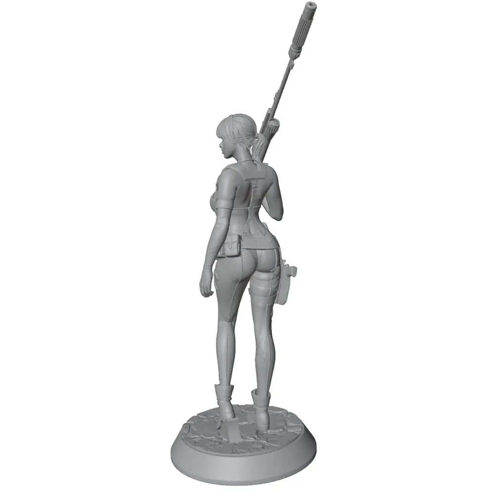 Miniatura resina Sniper Girl artesanal sin pintar y pintado a mano - imagen 4
