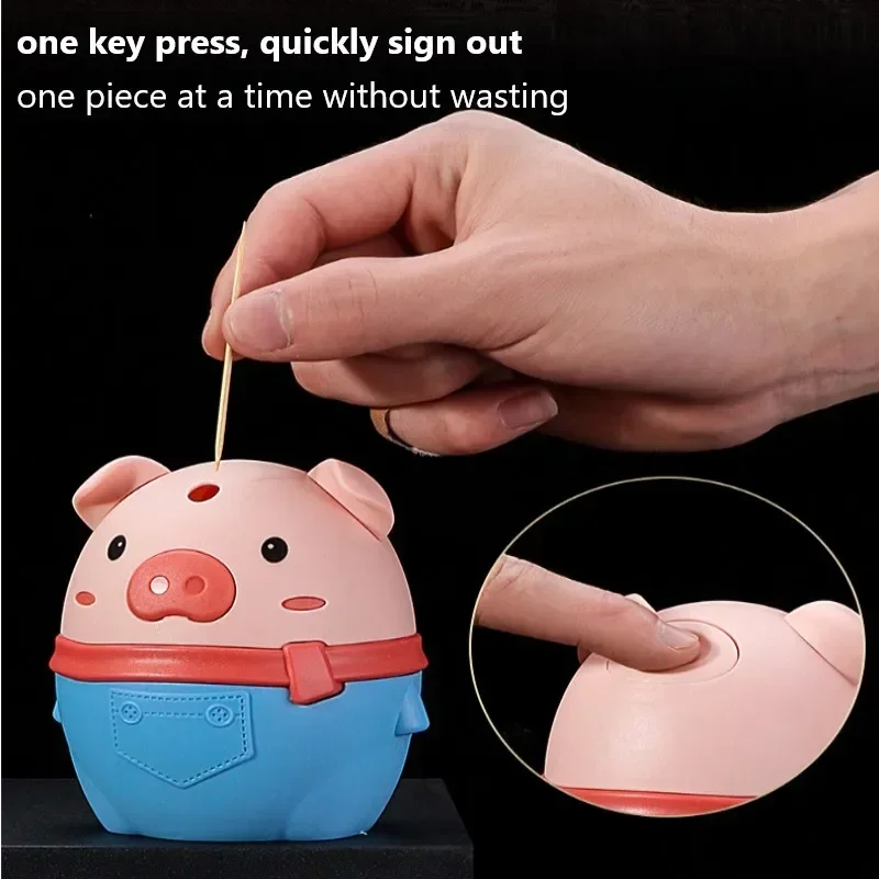 Dispensador de palillos dientes cerdito animado – Soporte mesa - imagen 5