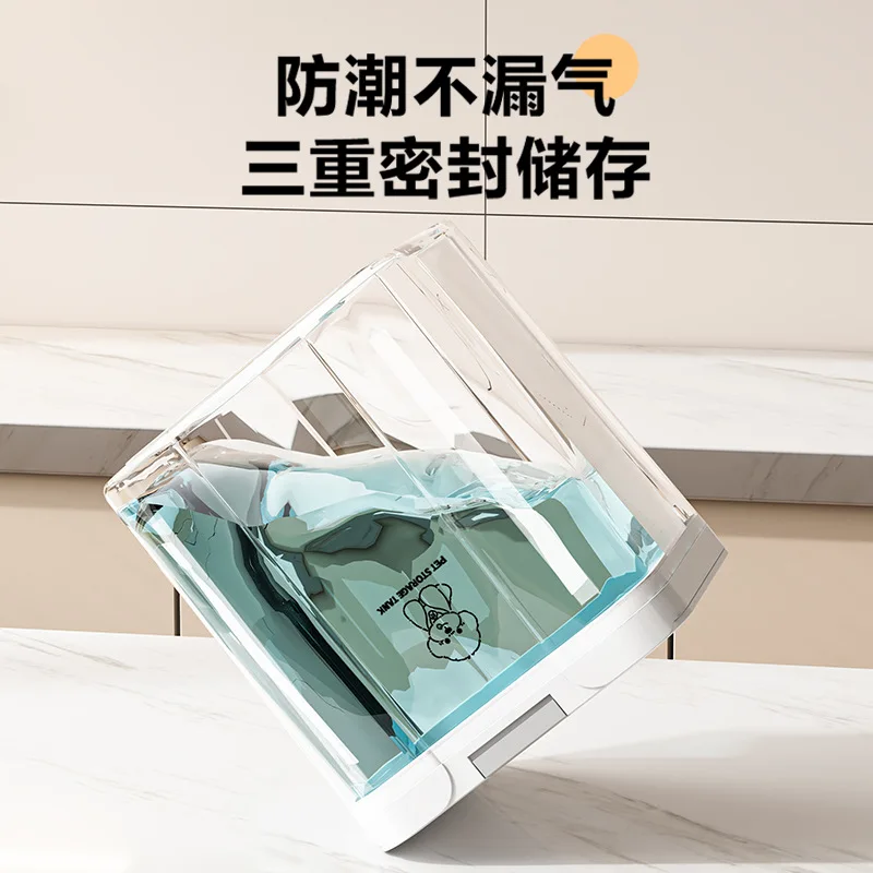 Cubo de almacenamiento de alimentos para perros, tanque sellado a prueba de humedad para alimentos para gatos, Cubo de almacenamiento de alimentos para mascotas, caja de alimentos al vacío para el hogar, productos para mascotas - imagen 4