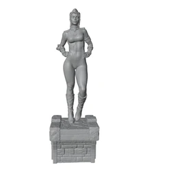 Estatua resina miniatura guerrera noble pelo largo para gatos y perros