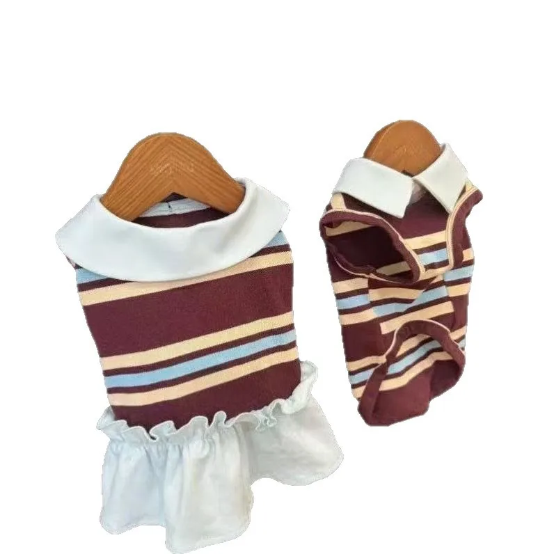 Vestido transpirable para perros y cachorros a rayas de primavera - imagen 4