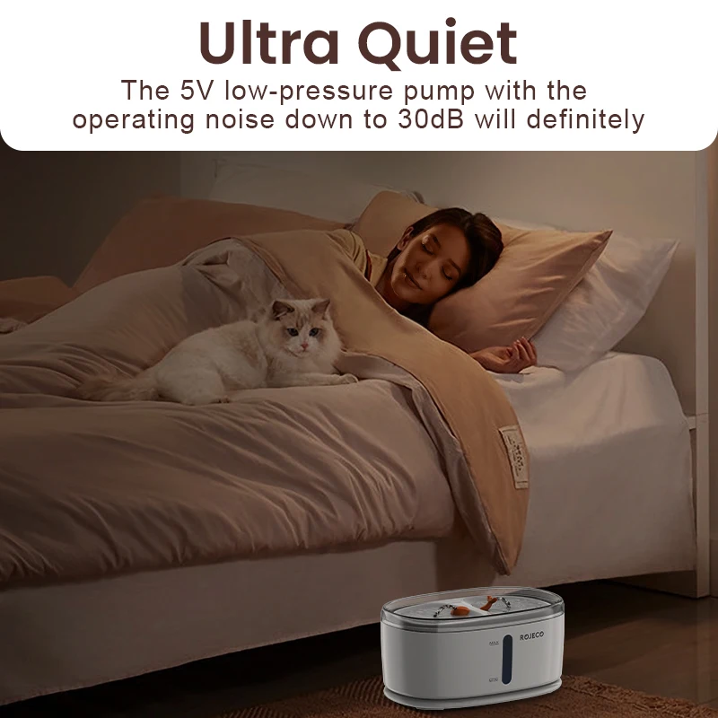 ROJECO fuente de agua automática para mascotas cuencos dobles dispensador de agua para gatos  bebedero para perros suministros para mascotas múltiples - imagen 4