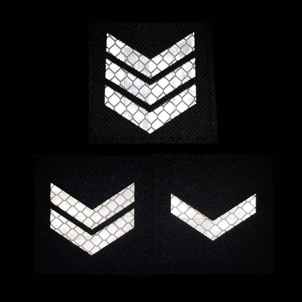 Insignia de brazalete militar que brilla en la oscuridad, parches tácticos IR, apliques de adorno, que brillan en la oscuridad, blanco y negro - imagen 2