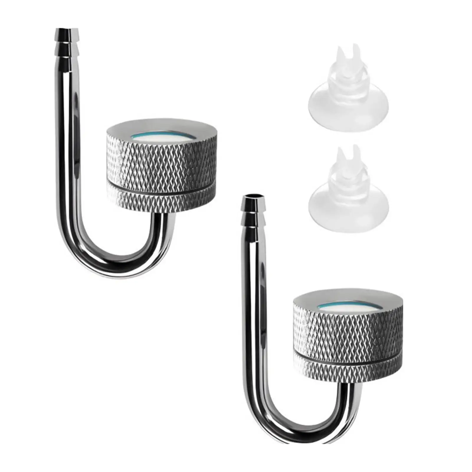 2 Pieces Aquarium CO2 Diffuser with Suction Cups Carbon Dioxide Air Refiner for Circulation System