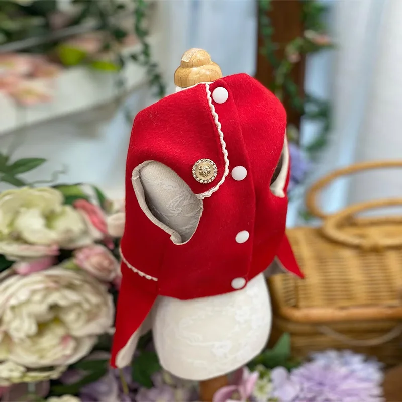 Abrigo de lana para mascotas, Navidad, Año Nuevo, Otoño/Invierno, vestido para perros pequeños, abrigo, vestidos para perros pequeños, ropa para cachorros - imagen 3