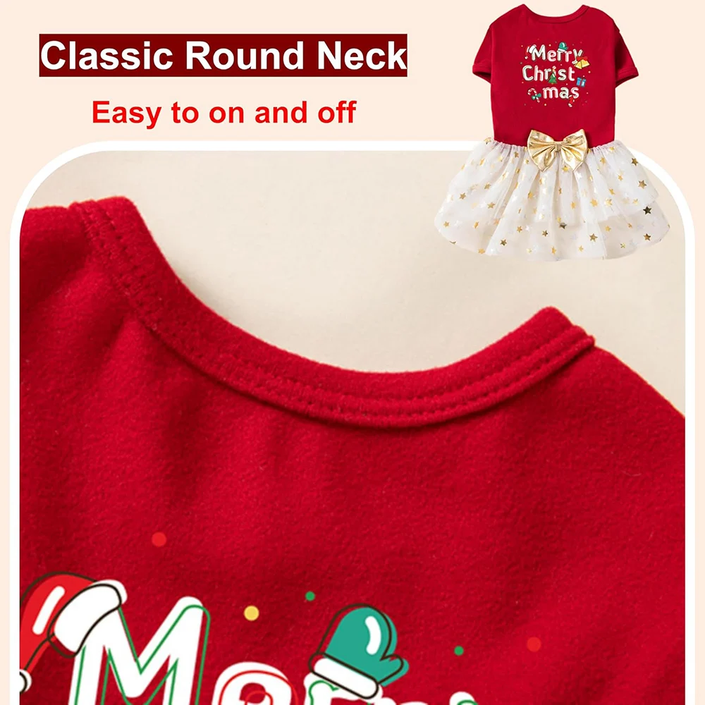 Trajes de Navidad para perros, vestido de vacaciones para perros y niñas, disfraz ligero, ropa para cachorros, ropa para mascotas con lazo, ropa para gatos - imagen 4