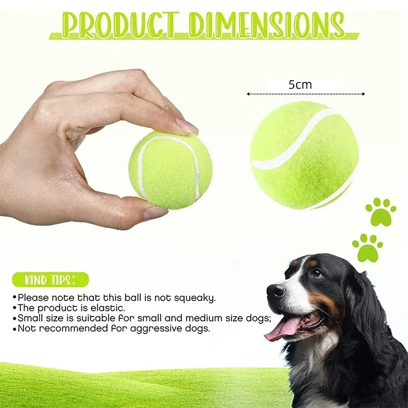Pelotas de tenis para perros, tamaño de 2 pulgadas, compatibles con la mayoría de lanzadores de pelotas automáticos, idea para perros pequeños (solo 12 pelotas) - imagen 3