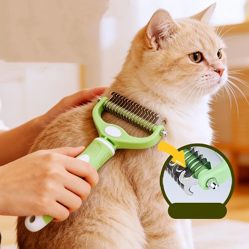 Cepillo quitapelaje doble cara para perros y gatos, desenreda pelo - imagen 2