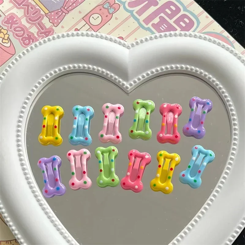 6/12 Uds Mini horquillas para perros pequeños colores caramelo pequeño cachorro gato lindo lazos para el cabello Clips accesorios para el cabello para mascotas cuidado del cabello para perros - imagen 3