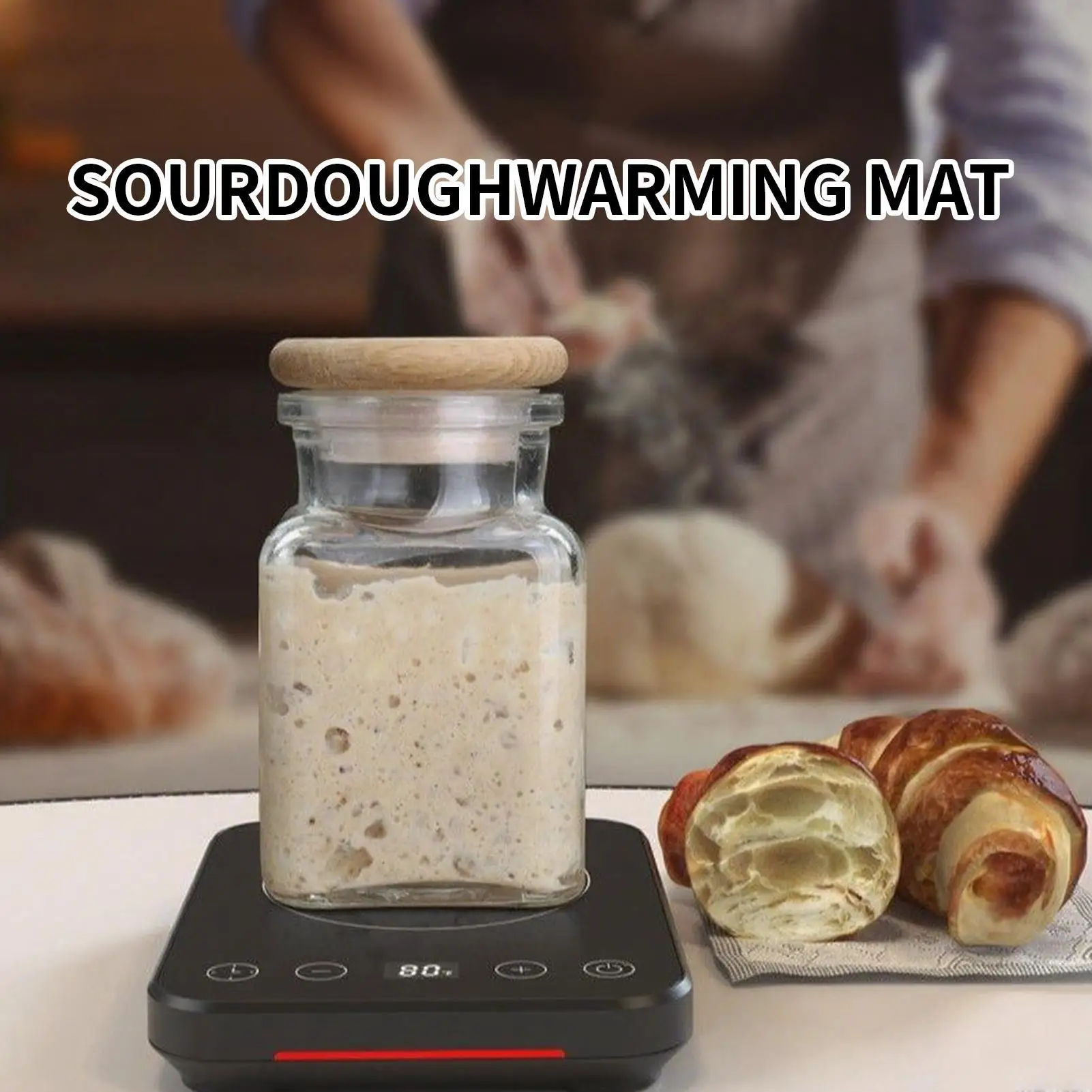 Estera calefactora de masa, herramienta de prueba para hornear, encendido y apagado automático, estera calefactora a prueba de masa con temporizador para pan, café, queso, lugar de trabajo - imagen 4