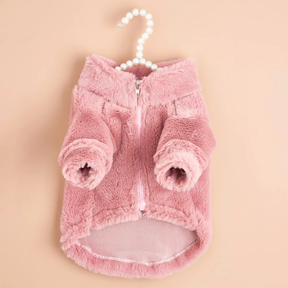 Sudadera con capucha de felpa para perro, sudadera con cremallera, fácil de poner y quitar, a cuadros, fina, transpirable, gato, Chihuahua, Yorkies, ropa de invierno suave y cálida - imagen 3