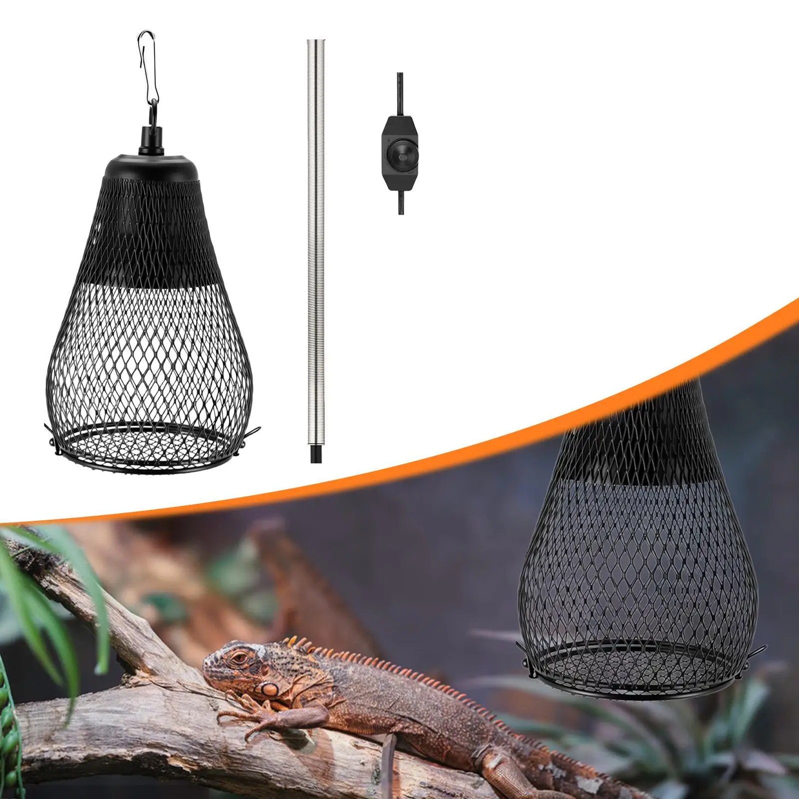 Tapa de lámpara de calor, protección de enchufe estadounidense, malla de lámpara de calor para serpiente, tortuga, camaleón