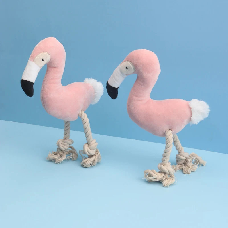 Juguetes chirriantes para perros, juguetes interactivos de dibujos animados con forma de flamenco para perros, juguetes para masticar, productos de entrenamiento, juguetes con sonido para cachorros pequeños Meduim - imagen 5