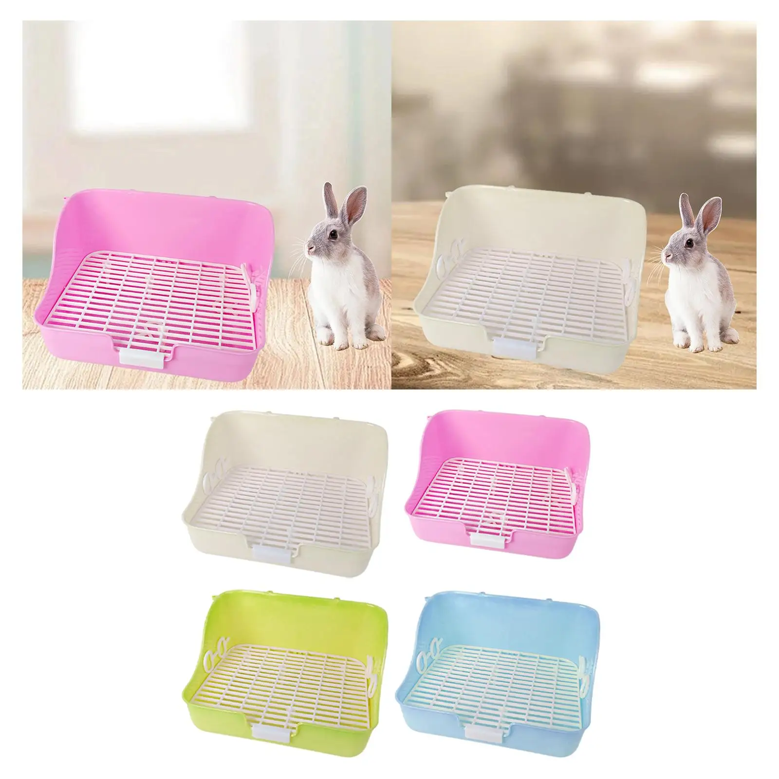  Litter Box Indoor Rectangular Cage Toilet Small Pets Bedding Litter Box for Galesaurs Chinchilla Squirrel Ferrets Hamster