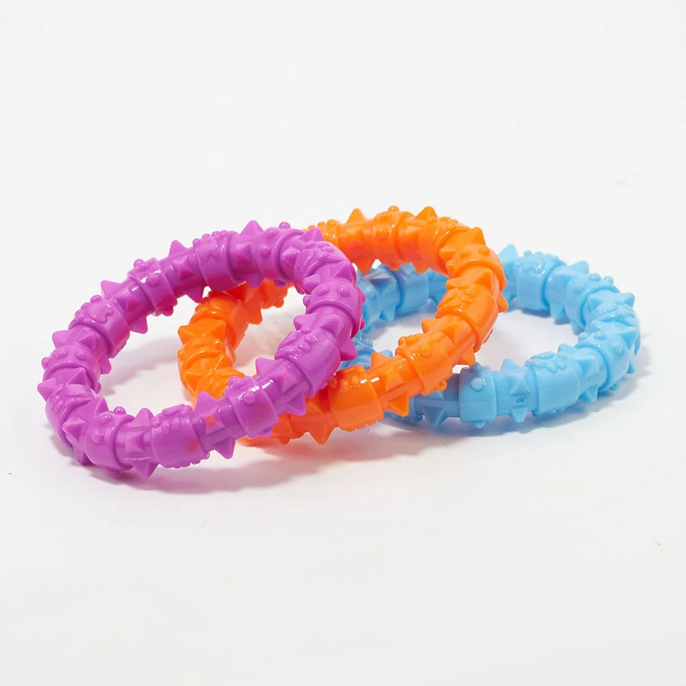 Juguete de anillo con púas para mascotas, cepillo de dientes para perros y palo molar, juguete masticable duradero para limpieza de dientes, juguete divertido para cachorros/perros adultos - imagen 5