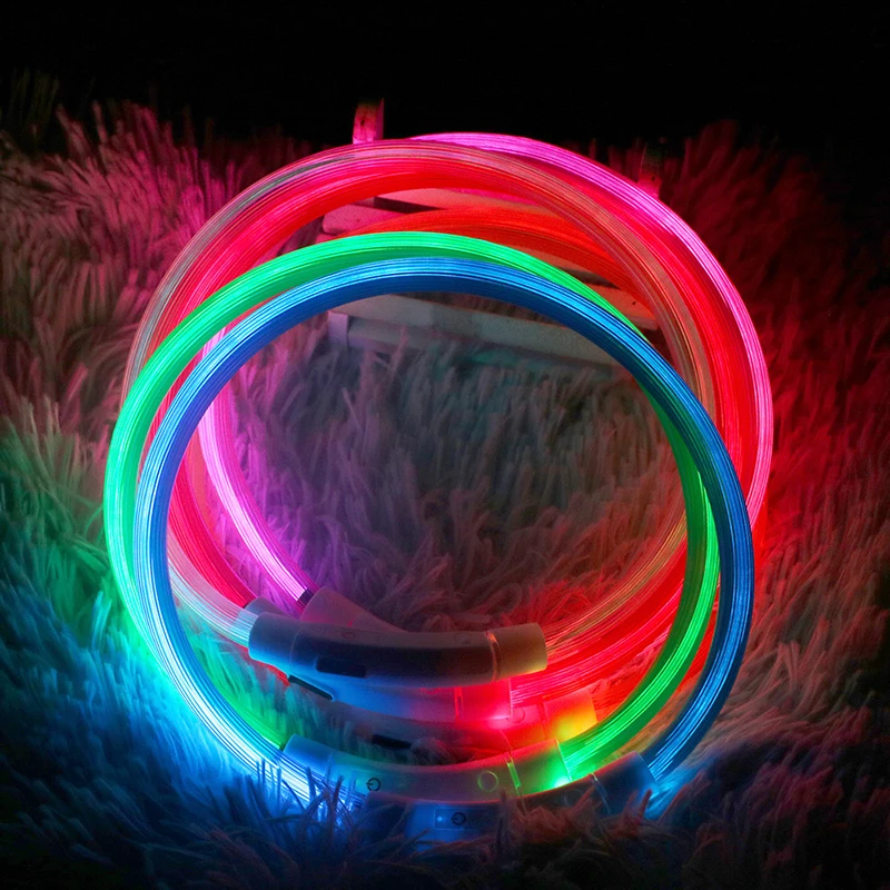 Collar Led Usb para perro, Accesorio luminoso de carga nocturna, seguridad nocturna, intermitente, prevención de pérdida - imagen 4