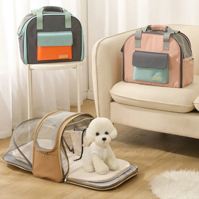 Mochila grande para gatos, mochila transportadora expandible para mascotas para perros pequeños, bolsa multifuncional de cara suave para mascotas, transportador plegable para mascotas - imagen 2