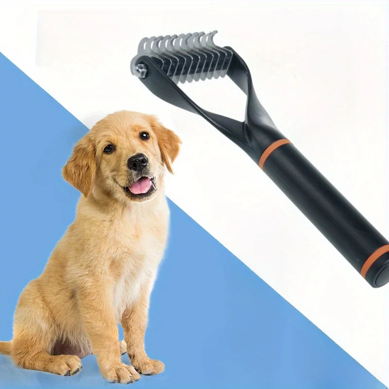 Peine de depilación de doble cara para mascotas, suministros de Material ABS, 1 unidad - imagen 2