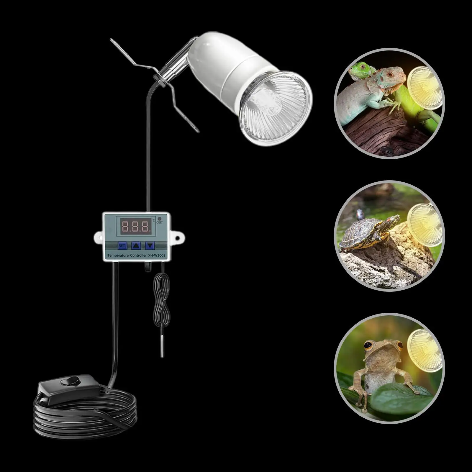 Soporte de lámpara de calor para reptiles, pantalla de cúpula resistente, soporte Flexible, soporte de lámpara para tortugas, anfibios, incubadoras de jaula, serpiente dragón