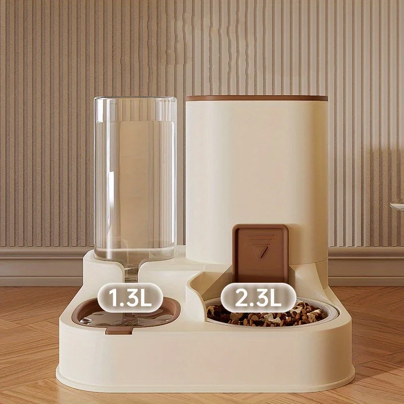 Alimentador automático para gatos, juego de dispensador de agua, alimentador de agua por gravedad 2 en 1, contenedor de alimentación de comida para gatos de interior - imagen 4