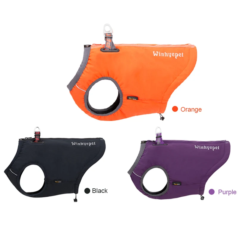 Winhyepet-chaqueta impermeable para perro, abrigo cálido de invierno, arnés con doble cremallera, reflectante, cortavientos, ropa de lujo para perros - imagen 5