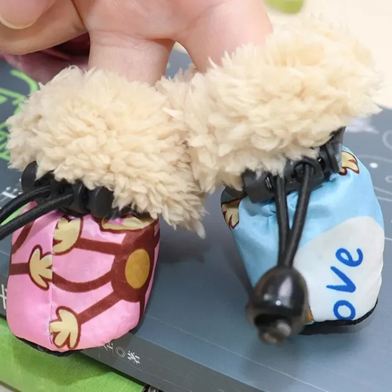 4 Uds. Zapatos para perros, zapatos de algodón muy cálidas para invierno, botas antideslizantes para perros, protectores de patas para perros, zapatos para cachorros, producto para mascotas, accesorios para perros # - imagen 4