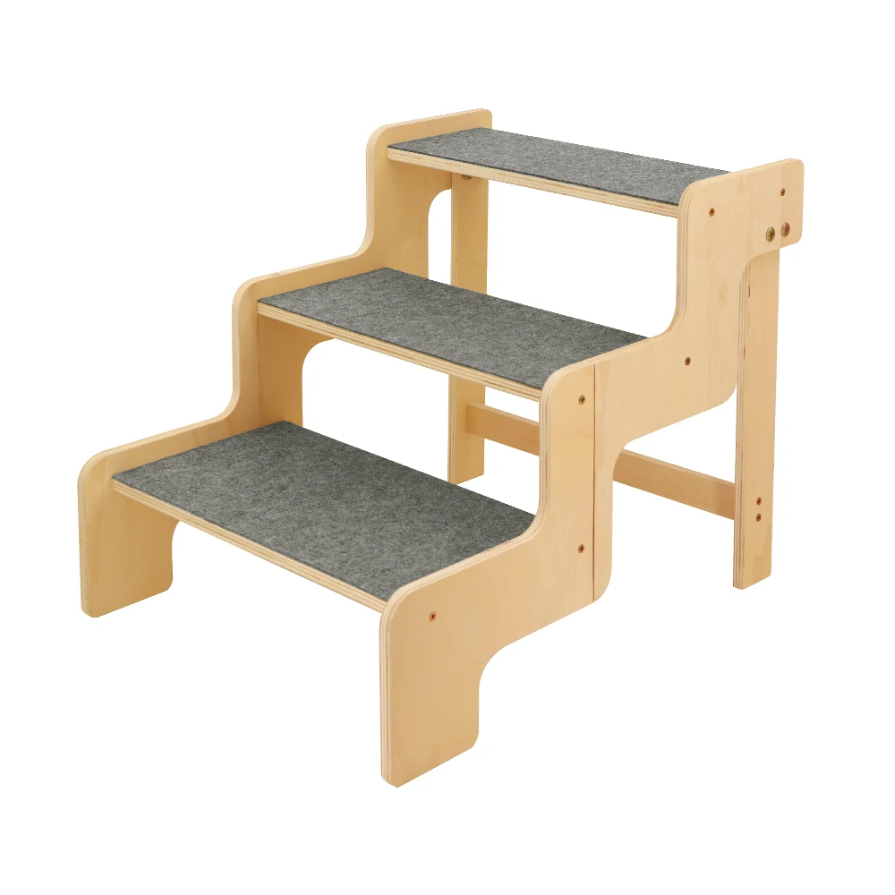 Escalera de madera para mascotas, escalón para perros, suministros ligeros antideslizantes para mascotas, cama, escalera para perros, gatos mayores, otros mascotas pequeñas, gatitos, interior - imagen 5