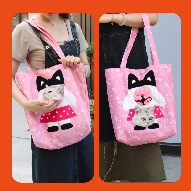 Bolsa transportadora ligera para mascotas para gatos de menos de 15 libras, bolso acolchado acolchado con Clip de correa de seguridad, transporte portátil cómodo - imagen 5