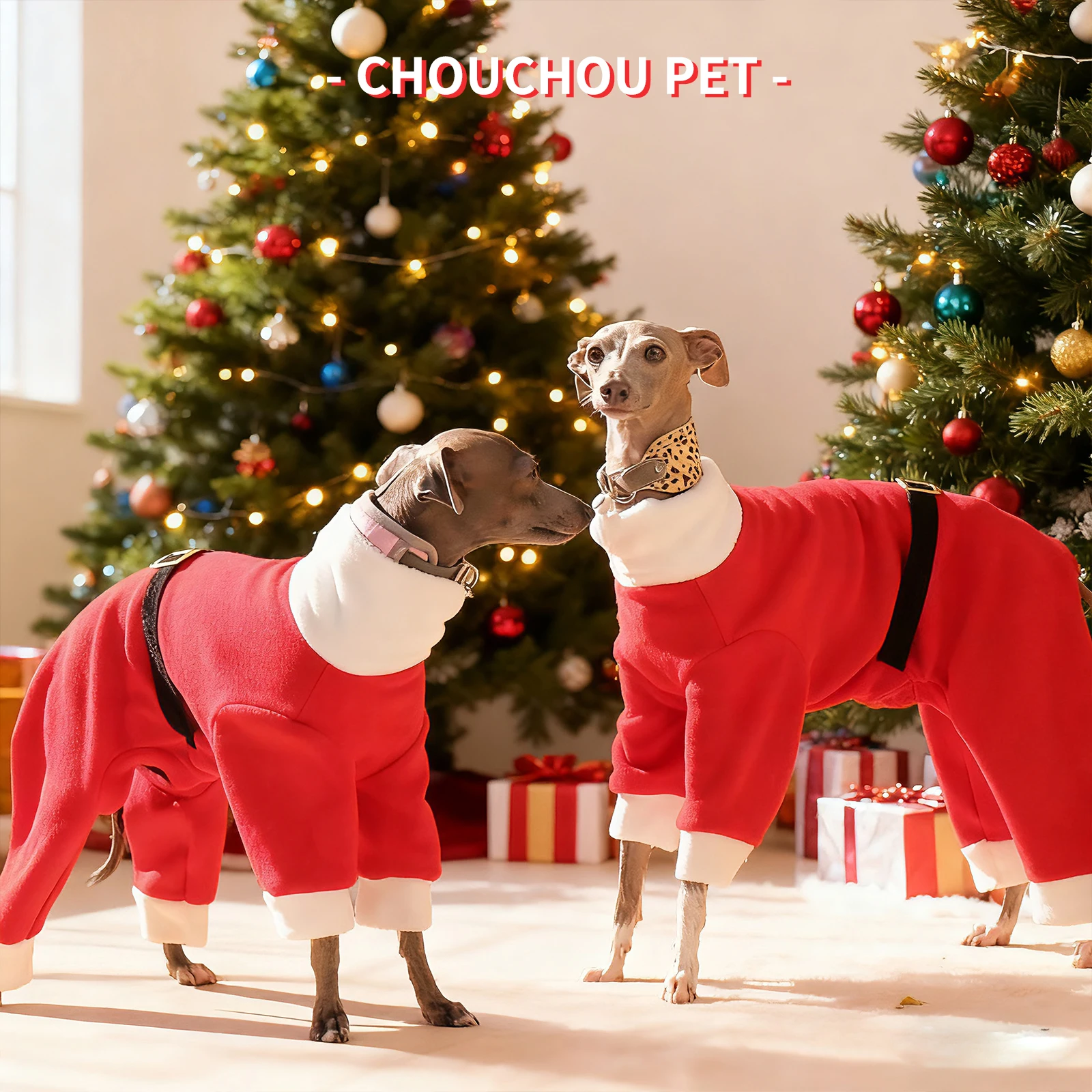 Ropa navideña para perros, adecuada para miristas de galgo italiano, Whippet, como regalo de Año Nuevo - imagen 2