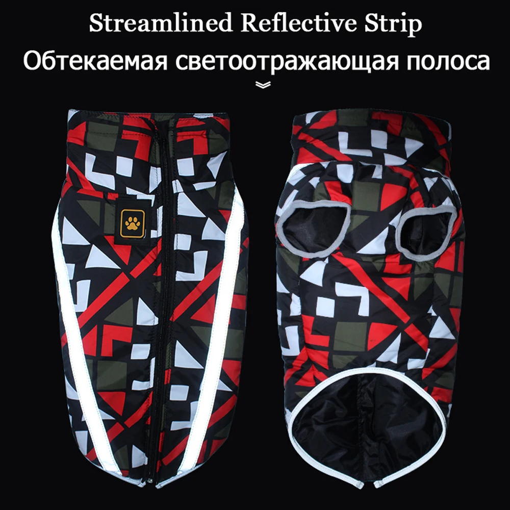 Chaqueta impermeable reflectante para perro de raza grande, ropa cálida de invierno para perros grandes, monos de Labrador, Chihuahua, Pug - imagen 4