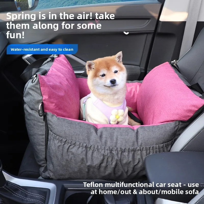 Asiento fijo para coche para mascotas, perrera para perros, cojín de asiento extraíble, suministros de fácil limpieza, bolsa para coche para gatos al aire libre, productos para mascotas - imagen 3